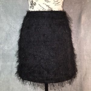 Cache Black Eyelash Mini Skirt Sparkly Small